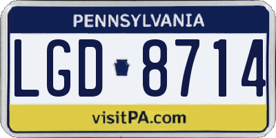 PA license plate LGD8714