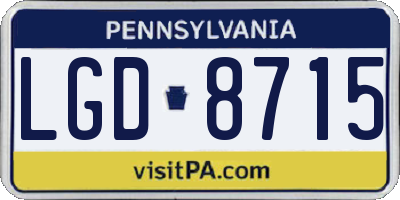 PA license plate LGD8715