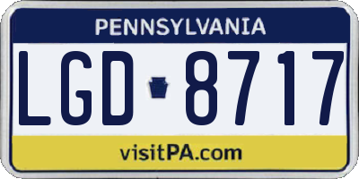 PA license plate LGD8717