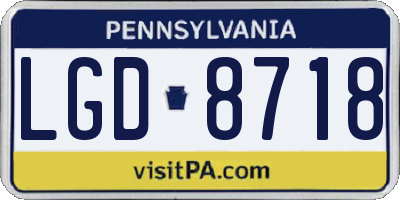 PA license plate LGD8718