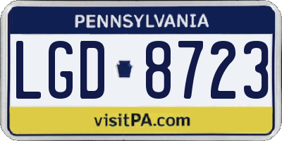 PA license plate LGD8723