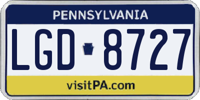 PA license plate LGD8727