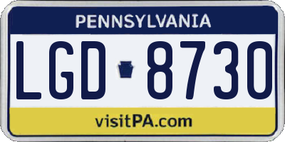 PA license plate LGD8730