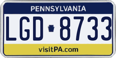 PA license plate LGD8733