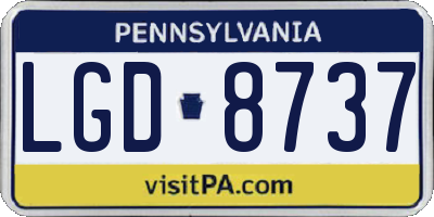 PA license plate LGD8737