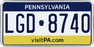PA license plate LGD8740