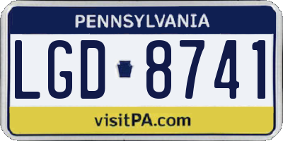 PA license plate LGD8741