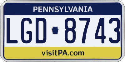 PA license plate LGD8743