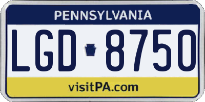 PA license plate LGD8750