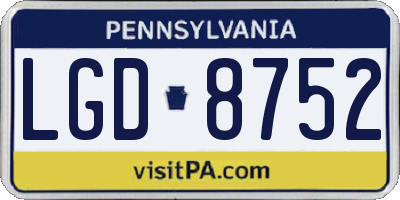 PA license plate LGD8752