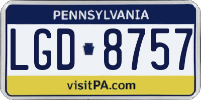 PA license plate LGD8757