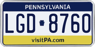 PA license plate LGD8760