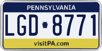 PA license plate LGD8771