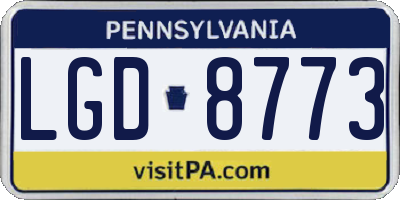 PA license plate LGD8773