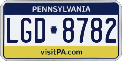 PA license plate LGD8782