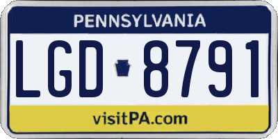PA license plate LGD8791