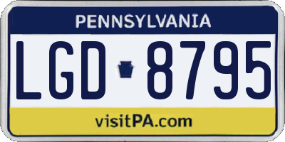 PA license plate LGD8795