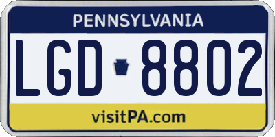 PA license plate LGD8802