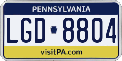 PA license plate LGD8804