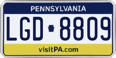 PA license plate LGD8809