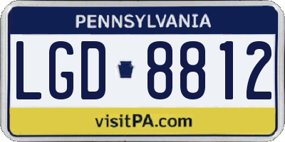 PA license plate LGD8812
