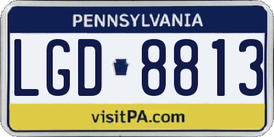 PA license plate LGD8813