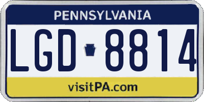 PA license plate LGD8814