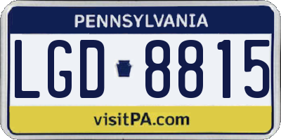 PA license plate LGD8815