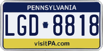 PA license plate LGD8818