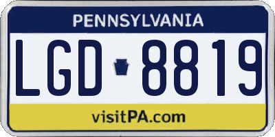 PA license plate LGD8819