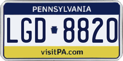 PA license plate LGD8820