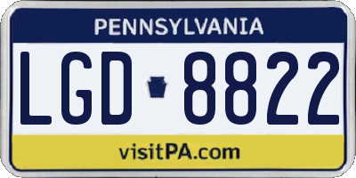 PA license plate LGD8822