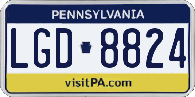 PA license plate LGD8824