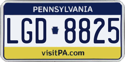 PA license plate LGD8825