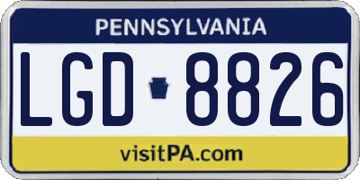 PA license plate LGD8826