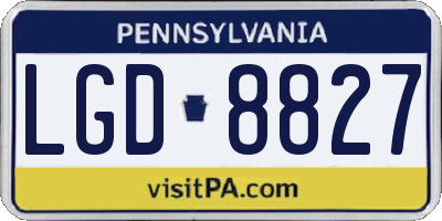 PA license plate LGD8827