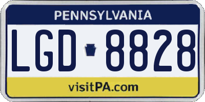 PA license plate LGD8828