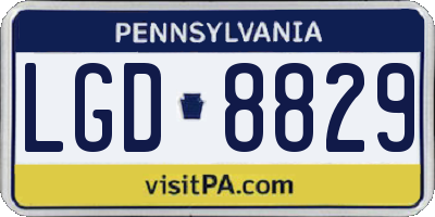 PA license plate LGD8829