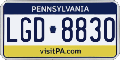 PA license plate LGD8830