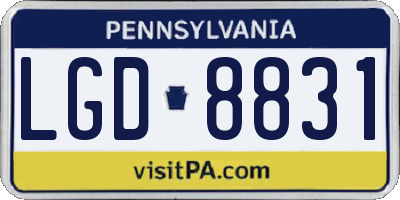 PA license plate LGD8831
