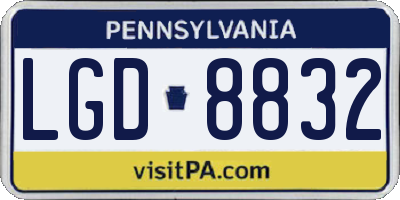 PA license plate LGD8832