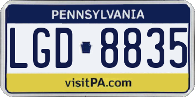 PA license plate LGD8835