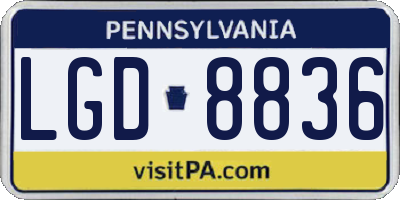 PA license plate LGD8836