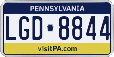 PA license plate LGD8844