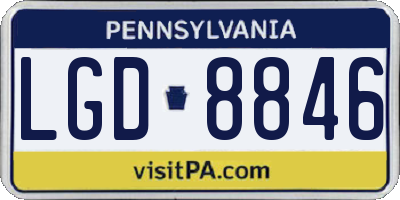 PA license plate LGD8846