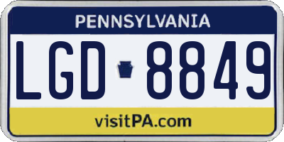 PA license plate LGD8849