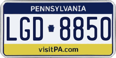 PA license plate LGD8850