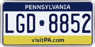 PA license plate LGD8852