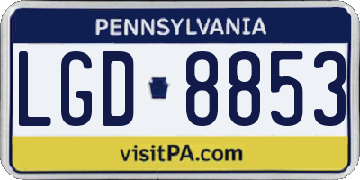 PA license plate LGD8853