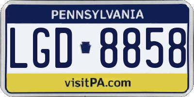 PA license plate LGD8858